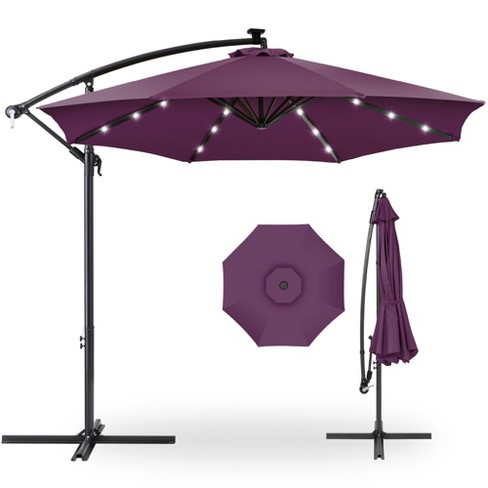 Best choice products 10ft solar led patio offset hot sale umbrella