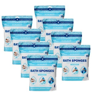 Scrubzz No Rinse Bath Wipes for Adults Bathing, Adult Rinse Free Bath Sponges - Disposable - 1 of 4