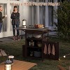 Zevemomo Outdoor Grill Cart with Drop Leaf,Stainless Steel Tabletop Outdoor Kitchen Island,with Drawer, Towel Rack,Lockable Wheels for Grilling,Brown - 4 of 4