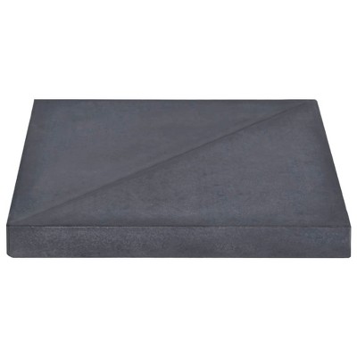 Granite Square Black Umbrella Weight Plate 18.5"