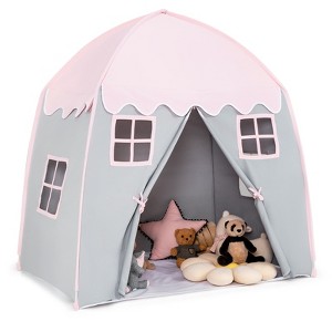 Infans Kids Play Tent, Large Spacious Cotton Canvas Playhouse with Non-Slip Cloth, 4 Windows, Straps, Zipper, Carry Bag, Play Tent for Toddlers, Pink - 1 of 4