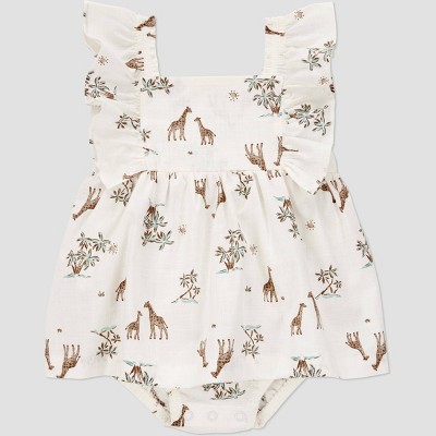 Carter's Just One You® Baby Girls' Safari Sunsuit - Cream