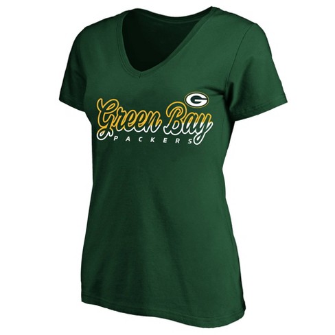 NFL Green Bay Packers Short Sleeve V-Neck Plus Size T-Shirt - 1X