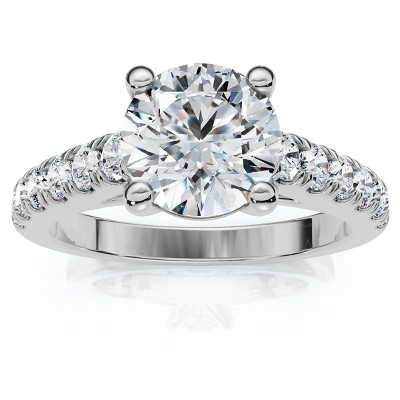 Pompeii3 1 3/4Ct Round Cut Lab Created Diamond Engagement Ring in 10k White Gold