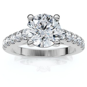 Pompeii3 1 3/4Ct Round Cut Lab Created Diamond Engagement Ring in 10k White Gold - 1 of 4