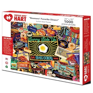 Hart Puzzles: Boomer's Favorite Diners by Kate Ward Thacker, 24" x 30", 1000 Piece Puzzle - 1 of 4