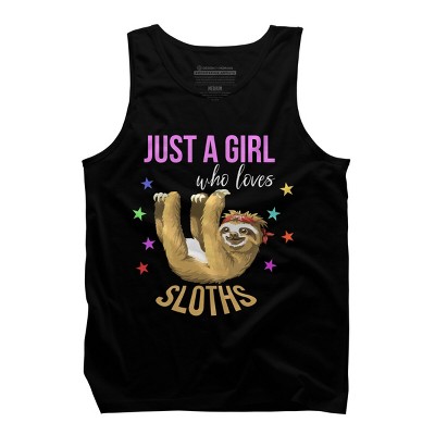 Men's Design By Humans Just a Girl Who Loves Sloths By stellaandgrace Tank Top