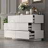 Famapy Glossy Chest of Drawers Polished 6 Drawer Dresser Modern & Contemporary Style White - 2 of 4