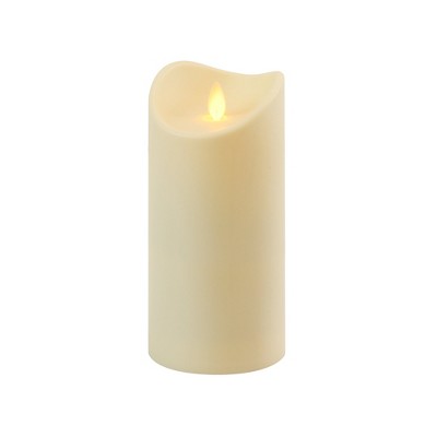 LumaBase Battery-Operated 7" Pillar Candle with Flickering Flame
