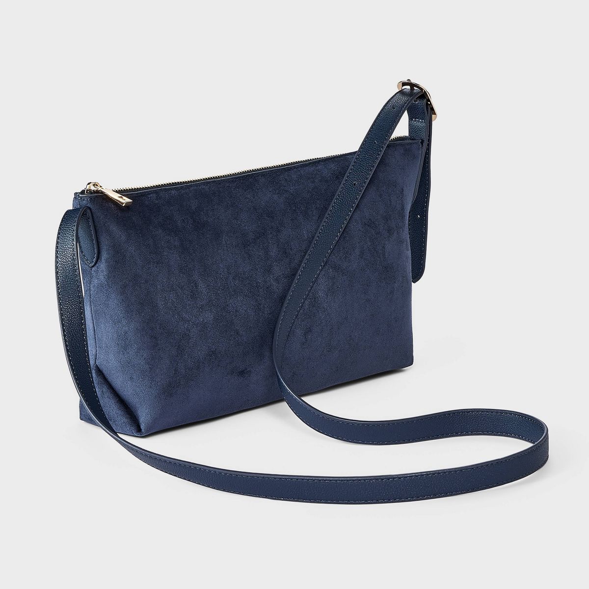 Faux Suede Slouchy Elongated Buckle Strap Crossbody Bag - A New Day™ - thumbnail 8
