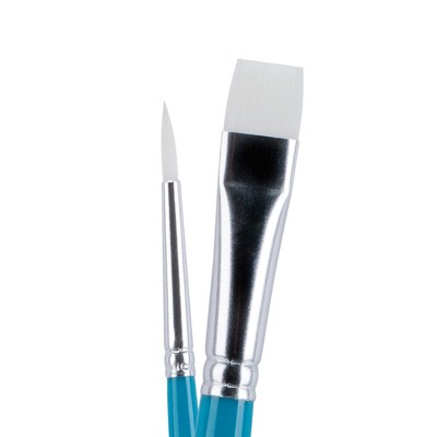 Creative Mark Assorted Synthetic Hair Short Handle Paint Brushes Set