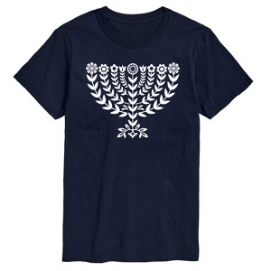 Men's - Instant Message - Floral Menorah Short Sleeve Graphic T-Shirt - 1 of 4