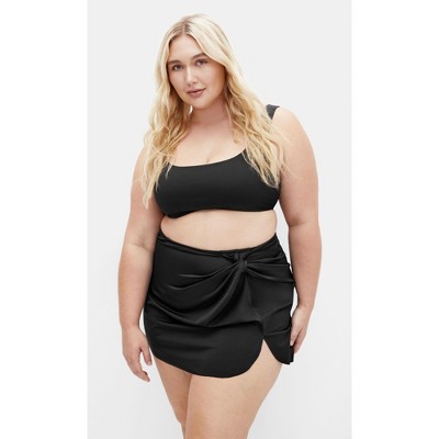 Women's Plus Size Azores Bikini Skirt - black | CITY CHIC