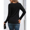 BLUEMING Womens Tunics Lace Long Sleeve Shirt Ribbed Hollow Out Fall Top Casual Tunic Sweaters Mesh Clothes - 2 of 4