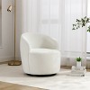 Chenille Swivel Accent Chair Barrel Accent Chair Armchair With Powder Coating Metal Ring-Tanpinhause - 2 of 4