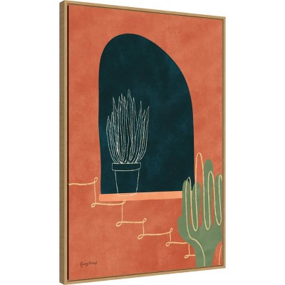 Desert Succulents Framed Canvas Wall Art Print