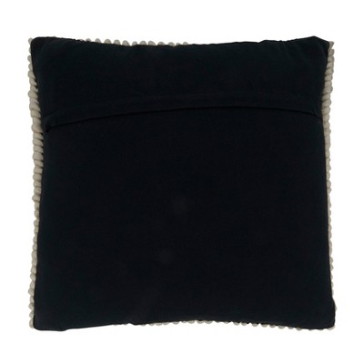 18'' Black and White Woven Diamond Design Square Throw Pillow