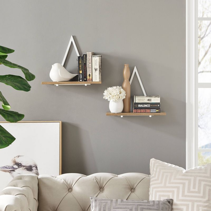 15.7" x 13.5 Set of 2 Reversible Triangle Accent Wall Shelves - Danya B., 4 of 20
