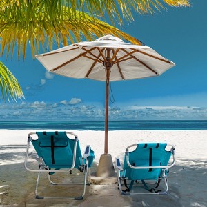 Mint Green High Back Folding Beach Chair with 5-Position Recline