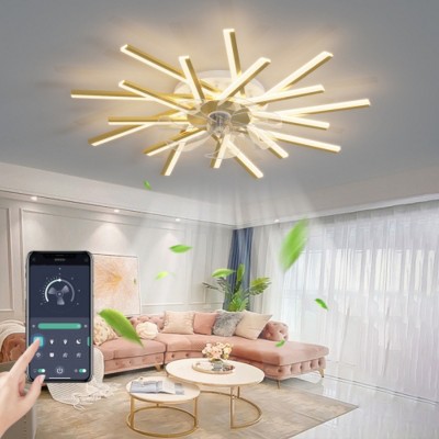 36" Ceiling Fan with Dimmable LED Lights, 6-Speed Reversible Fan with Remote & APP Control for Bedroom or Living Room – The Pop Home