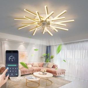 36" Ceiling Fan with Dimmable LED Lights, 6-Speed Reversible Fan with Remote & APP Control for Bedroom or Living Room – The Pop Home - 1 of 4