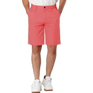 Lars Amadeus Men's Solid Flat Front Walk Chino Summer Shorts - 1 of 4