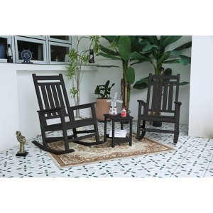 Sapphtopaz Patio Furniture Set Wicker Foldable Patio Chairs Lounge Wooden Chairs and Circular Table for Patio, Backyard, Terrace, Outdoor - 1 of 4