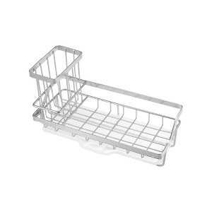 Unique Bargains Kitchen Storage Stainless Steel Sink Caddy 8.27"x3.5"x2.52" - 1 of 4