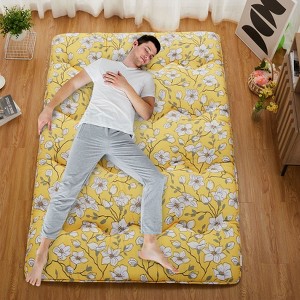 Floral Print Style Japanese Floor Mattress Indoor Living Room Bedroom Furniture, Tatami Mat Portable Floor Bed Roll Up Mattress for Camping Travel - 1 of 4