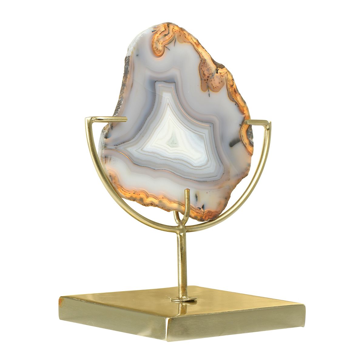 Storied Home Decorative Agate Slice Accent on Metal Stand - thumbnail 4