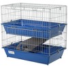 PawHut 2-Tier Small Animal Cage Enclosure, Play House for Bunny, Ferret, Chinchilla with 2 Doors, Platform, Ramp, Dish and Bottle - 4 of 4
