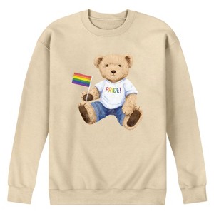 Men's - Instant Message - Pride Teddy Bear Graphic Fleece Sweatshirt - 1 of 4