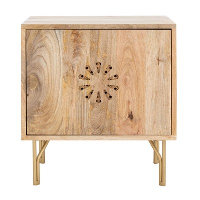 Flora Nightstand Natural/Brass - Safavieh