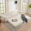 112.6" Modern Corduroy L-Shape Modular Floor Sectional Sofa with Right Arm Chaise Lounge, Convertible into a Queen Bed - 2 of 4