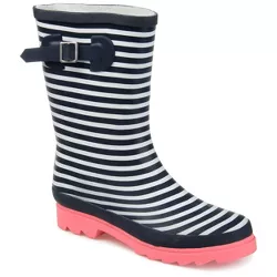 Journee Collection Womens Seattle Block Heel Rain Boots, Stripe 7