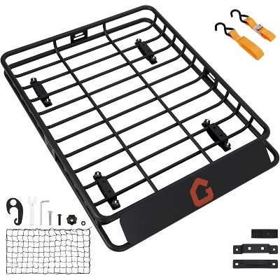 Roof Rack,Heavy Duty Car Rooftop Cargo Carrier Basket with Cargo Net,Luggage Holder with Extension for Universal,Pick Up Trucks