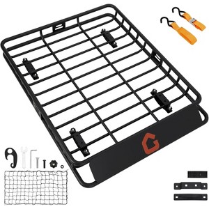 Roof Rack,Heavy Duty Car Rooftop Cargo Carrier Basket with Cargo Net,Luggage Holder with Extension for Universal,Pick Up Trucks - 1 of 4