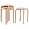 Tangkula 4 pcs 17" Round Stacking Stool Dining Chair Set Backless Wood Seats Natural - 2 of 4