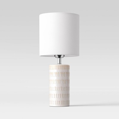 white ceramic table lamp