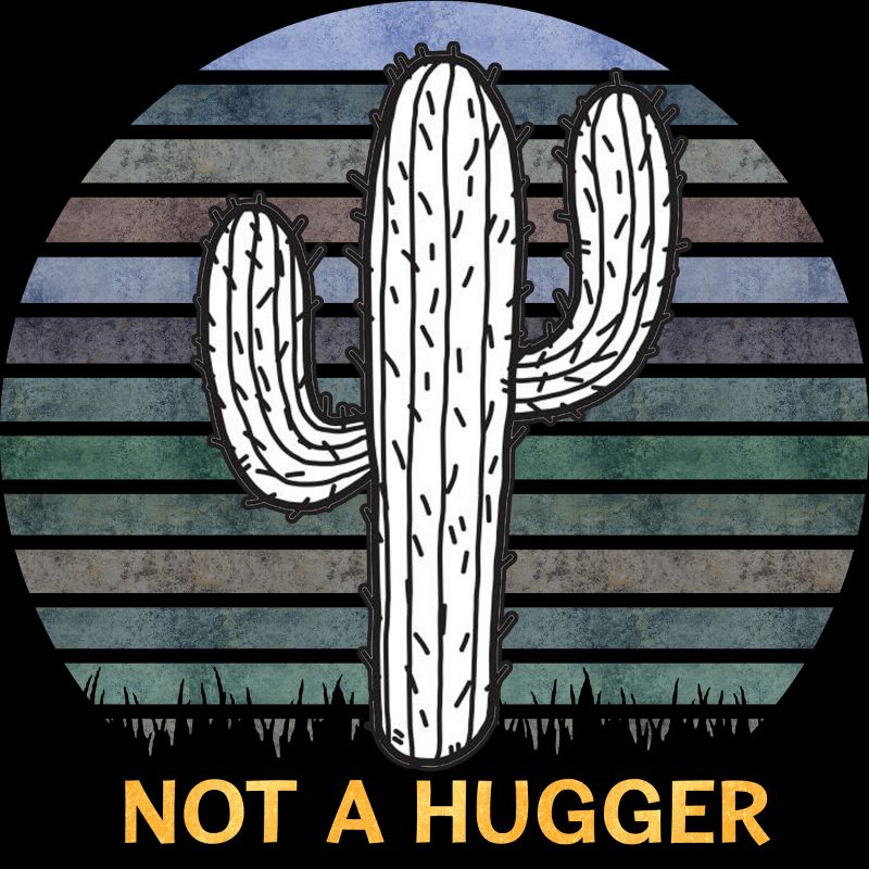 Men's Design By Humans Not A Hugger Vintage TShirt Funny Shirt Cactus Sarcastic Tee By stellaandgrace T-Shirt, 2 of 3