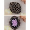 Alilang Vintage Gothic Cameo Rose Brooch Pin with Antique Silvery Tone and Rhinestone Accents - 4 of 4