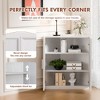 36 in. Tall Wood Grain Corner Storage Cabinet in Natural Wood Color, Storage Organizer with Adjustable Shelves for Bedroom Living/Dinning Room - 3 of 4