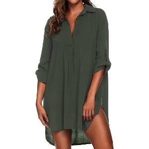Ekouaer Beach Cover Ups for Women Bikini Swimsuit Coverup Beach Dress Shirt - 1 of 4