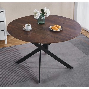 Cross Leg Modern Dining Table, with Round or Square Table Top, Pedestal Dining Table, End Table Leisure Coffee Table - 1 of 4