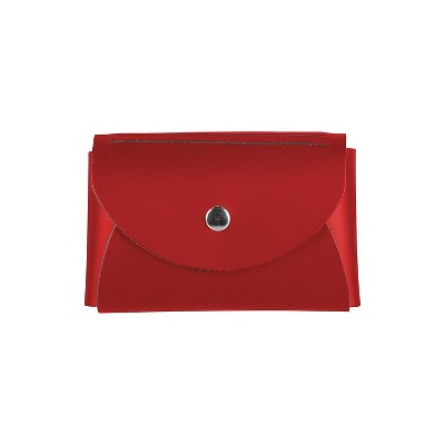JAM Paper Italian Leather Business Card Holder Case with Round Flap Red 2233317457