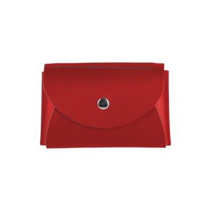 JAM Paper Italian Leather Business Card Holder Case with Round Flap Red 2233317457 - 1 of 4