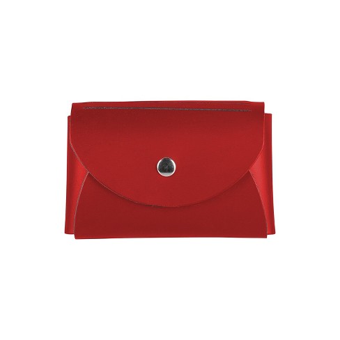 JAM Paper Italian Leather Business Card Holder Case with Round Flap Red 2233317457 - image 1 of 4