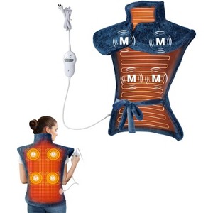Heating Pad for Neck and Shoulders and Back,Vibrating Heating Pad for Back,Heating Pad with Massager, 24"×33",2 Heat Levels+4 Massage Modes - 1 of 4