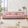 134" Modular Chenille Sectional Sofa with Deep Cloud Cushions & Round Bolster Arms, 3 Seater  Couch for Living Room-3irtyhousy - 2 of 4