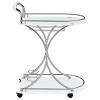 Vynxaria Allen White and Chrome 2-Tier Glass Shelf Metal Bar Cart ¨C Elegant & Functional - 4 of 4